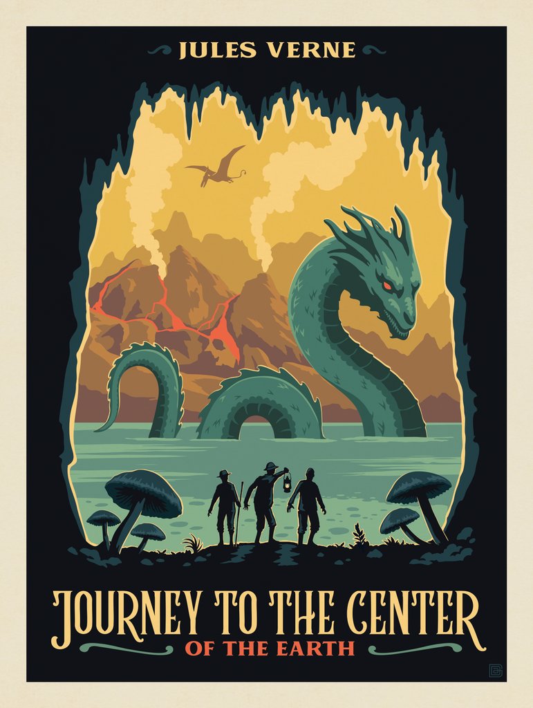 Journey To The Center Of The Earth: Jules Verne - Metal Sign - Artwork