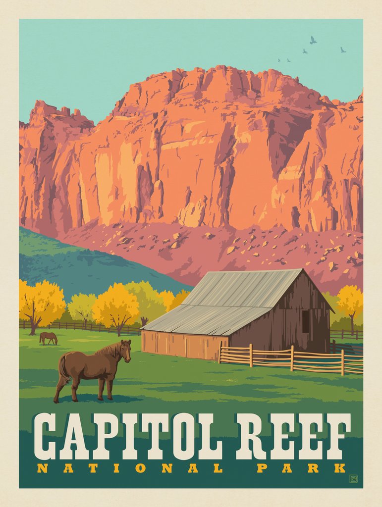 Capitol Reef National Park: Fruita Barn - Postcards - Artwork