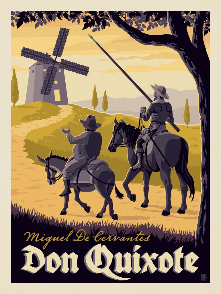 Don Quixote: Miguel de Cervantes - Metal Sign - Artwork