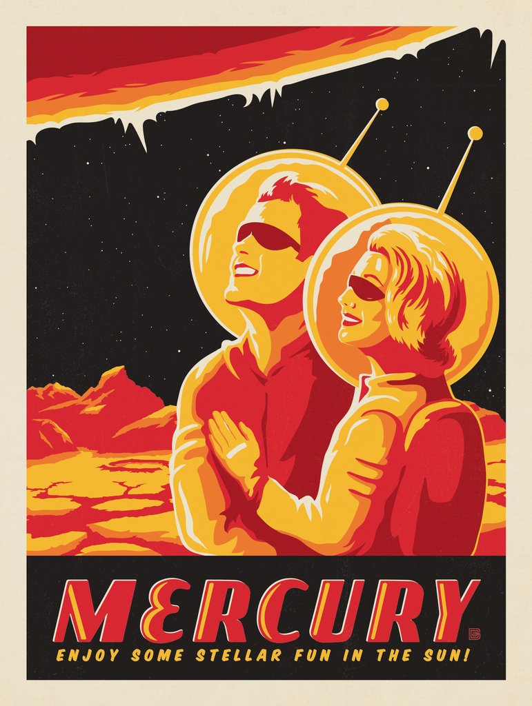 Mercury: Stellar Fun In The Sun - Metal Sign - Artwork