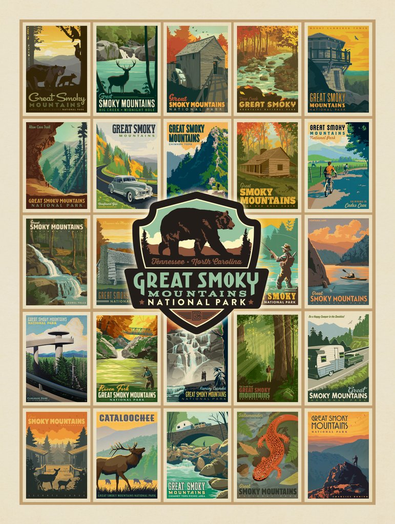 Great Smoky Mountains National Park: Multi-Image-Print - Art Print - Artwork