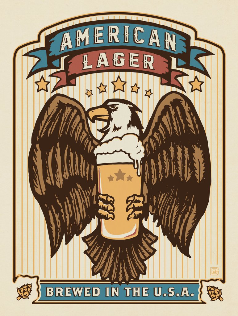 American Lager - Metal Sign - Artwork