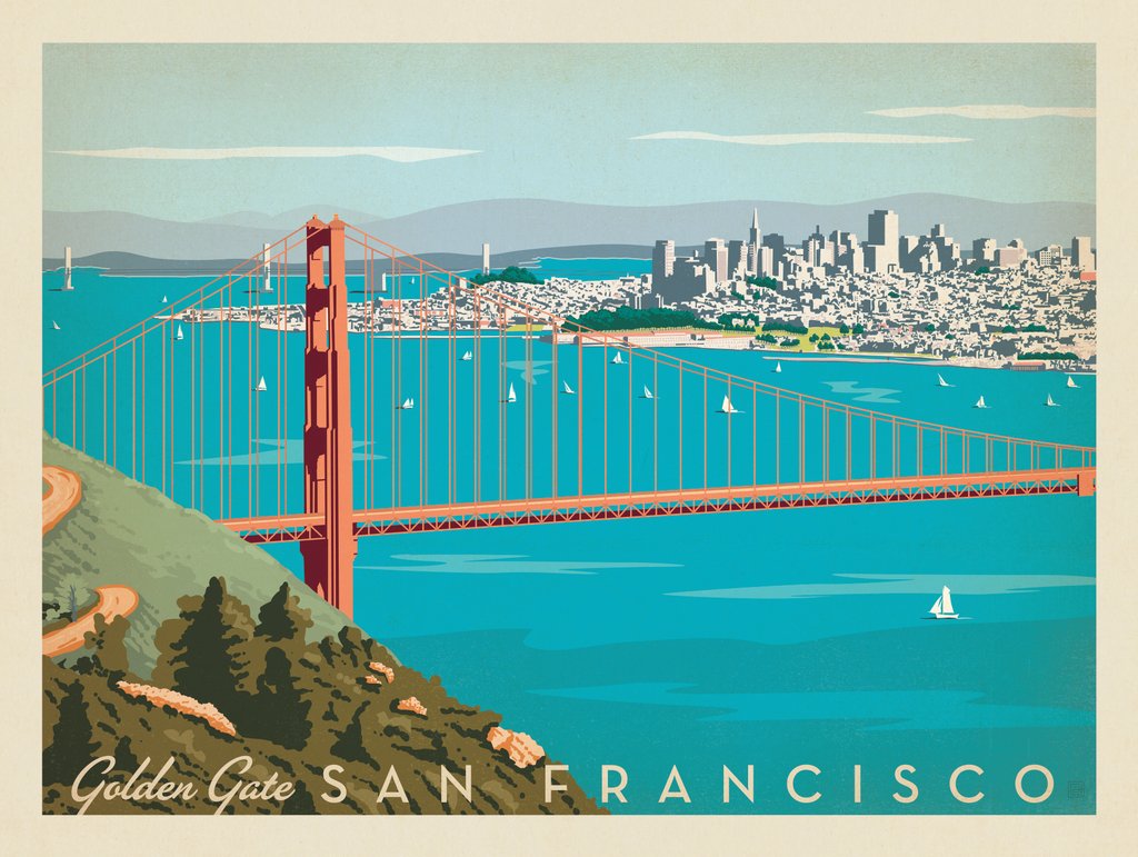 San Francisco: Golden Gate Bridge-Horizontal - Postcards - Artwork