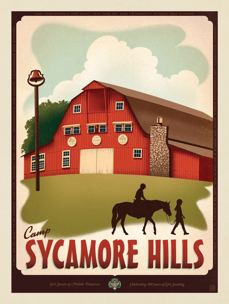 Girl Scouts: Camp Sycamore Hills - Metal Sign - Artwork