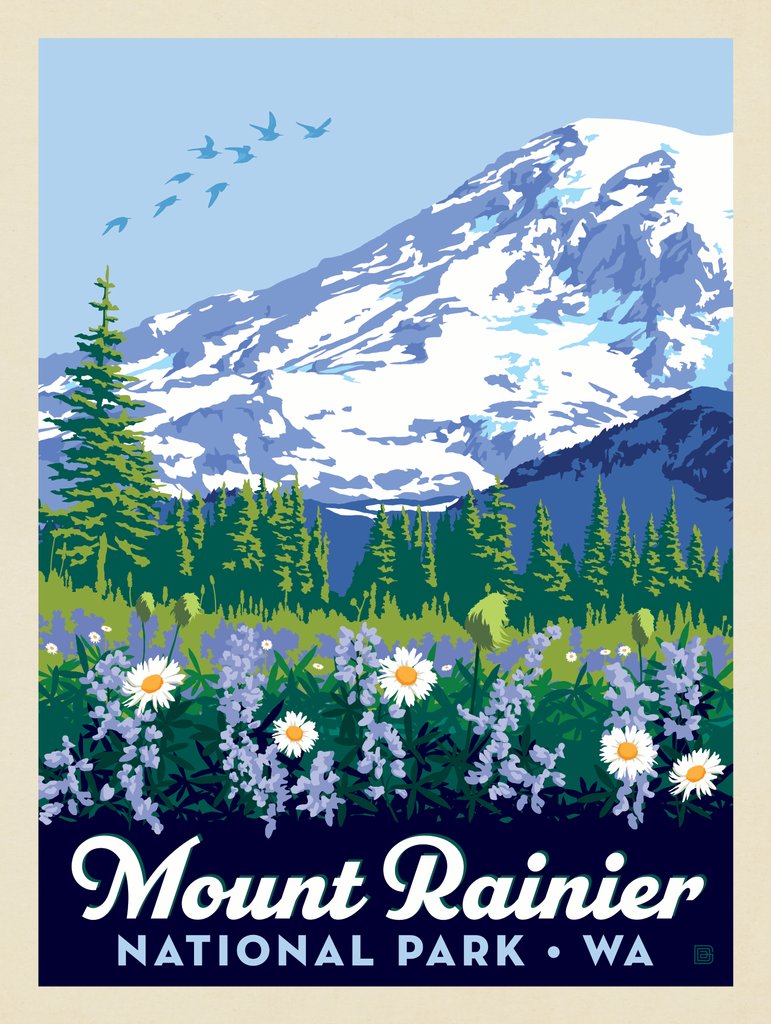 Mount Rainier National Park: Wildflowers - Notecards - Artwork