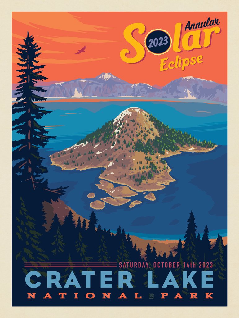Annular Solar Eclipse: 2023 Crater Lake National Park - Canvas - Artwork