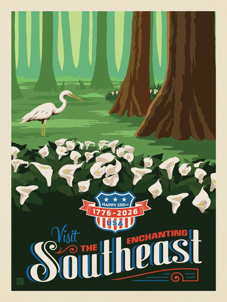 250th Anniversary USA: Celebrate The Southeast - Postcards - Artwork