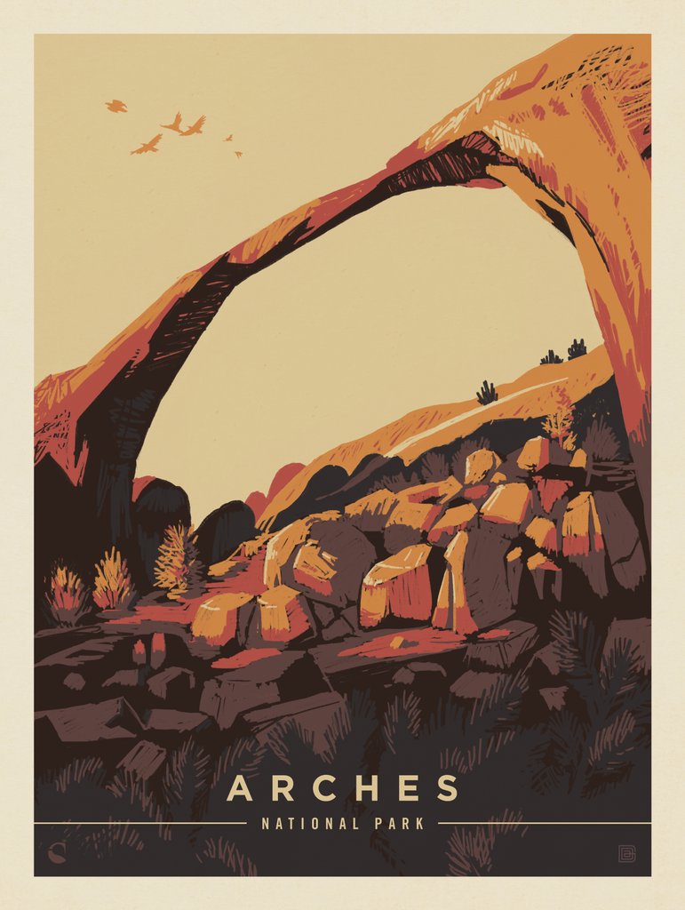 Arches National Park: Landscape Arch - Canvas - Artwork