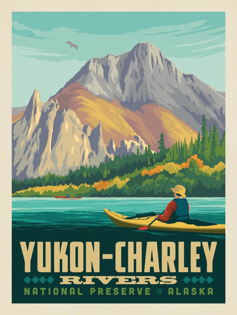 Yukon-Charley Rivers National Preserve, AK - Metal Sign - Artwork
