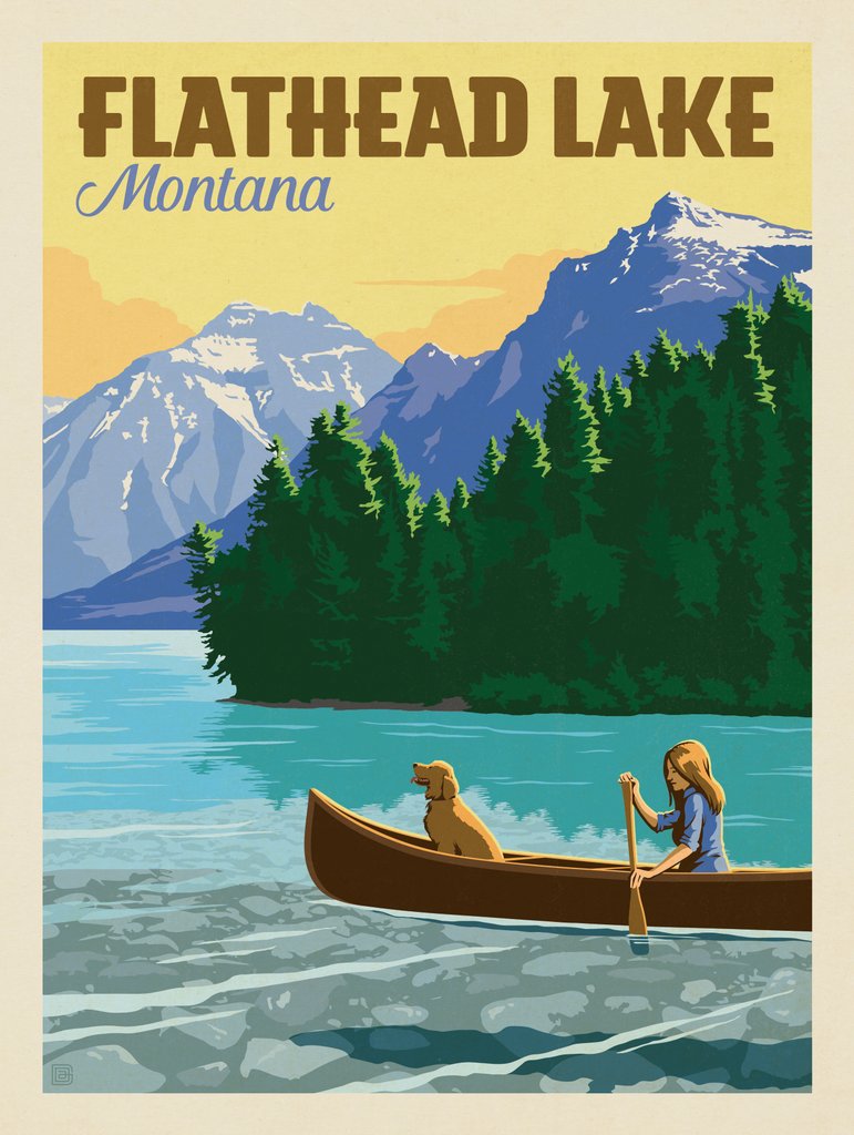 Flathead Lake, Montana - Art Print - Artwork