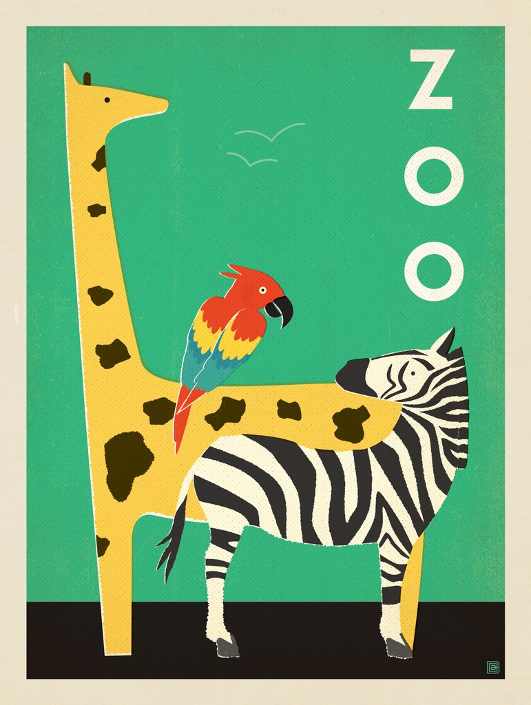 Zoo Buddies: Green - Art Print - Artwork
