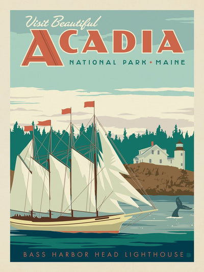 Acadia National Park: Bass Harbor Head - Metal Sign