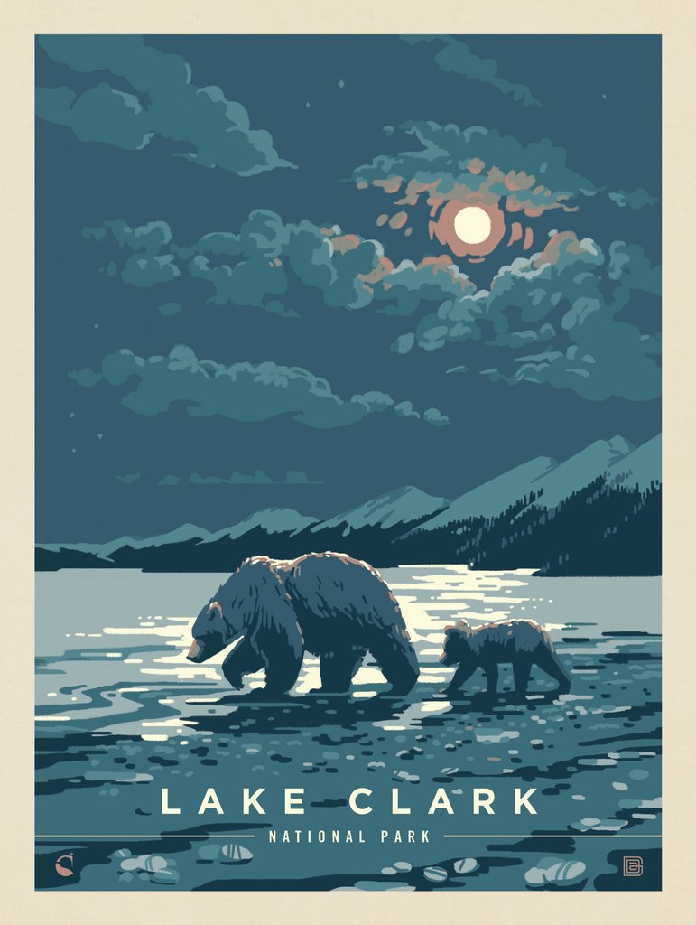 Lake Clark National Park: Moonlighting - Art Print - Artwork