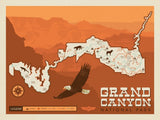 Map of Grand Canyon National Park - Art Print - Artwork