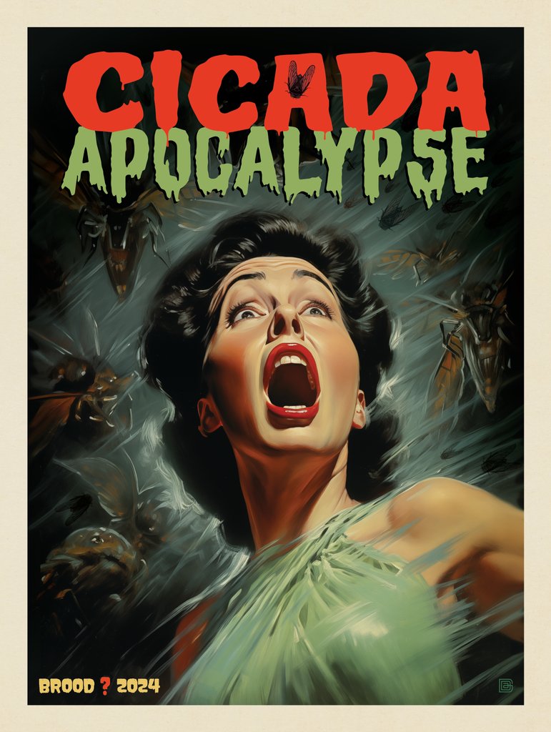 Cicada Apocalypse: Screaming Lady - Postcards - Artwork