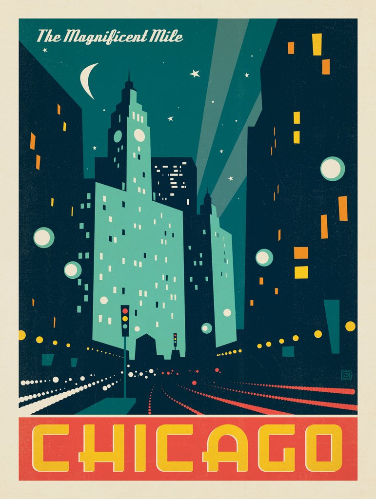 Chicago: Modern Magnificent Mile - Art Print - Artwork