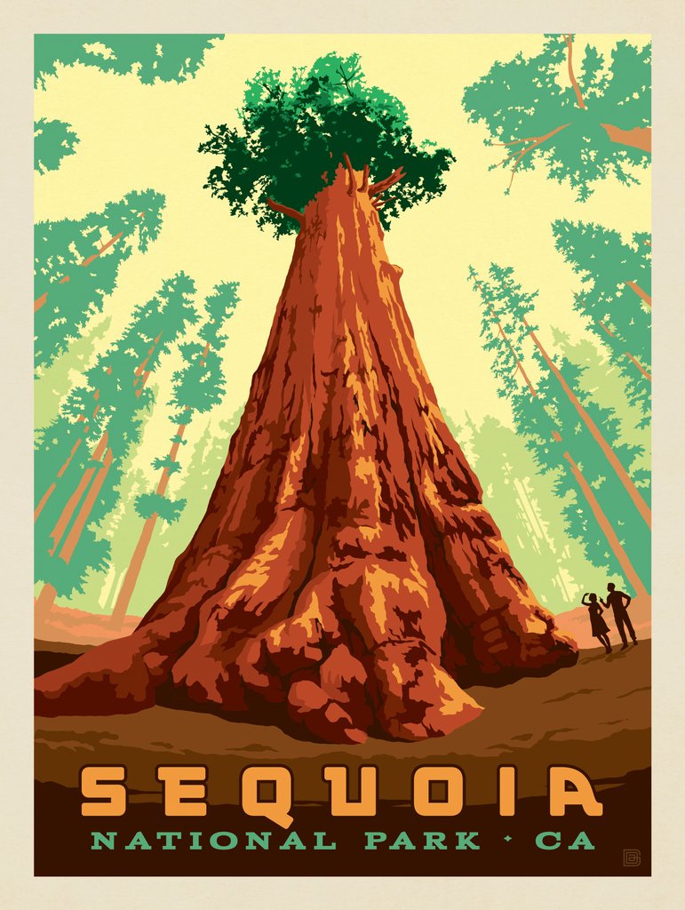 Sequoia National Park: At the Foot of Sherman - Metal Sign - Artwork