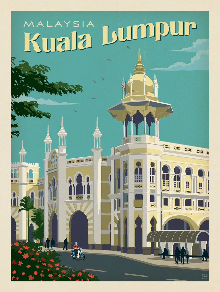 Malaysia: Kuala Lumpur Railway Station - Canvas - Artwork