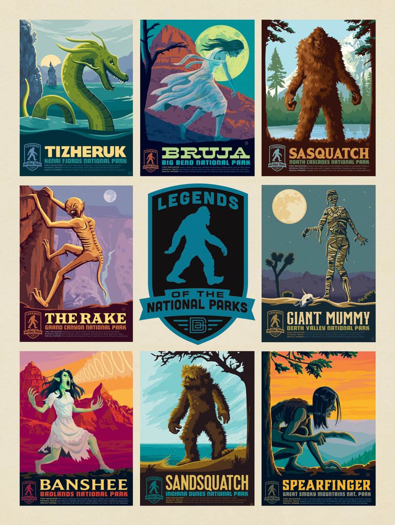 Legends Of The National Parks: Multi-Image Print 4 - Metal Sign - Artwork