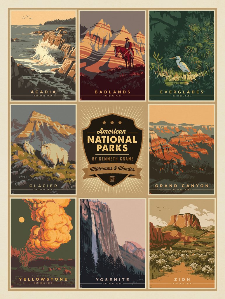 Multi-Image Print: National Parks by Kenneth Crane - Notecards - Artwork
