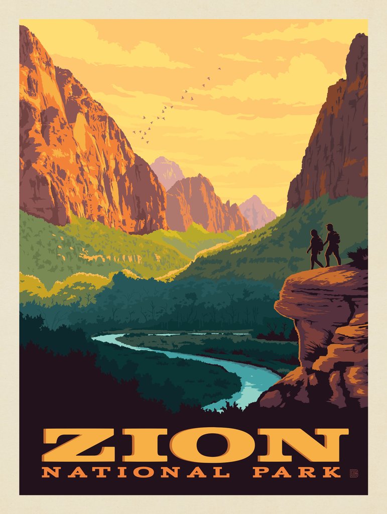 Zion National Park: Valley - Postcards - Artwork