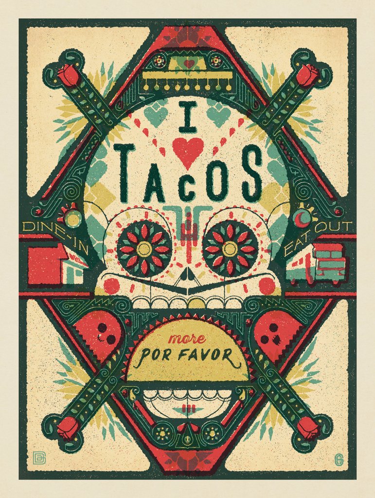 I Love Tacos - Postcards - Artwork