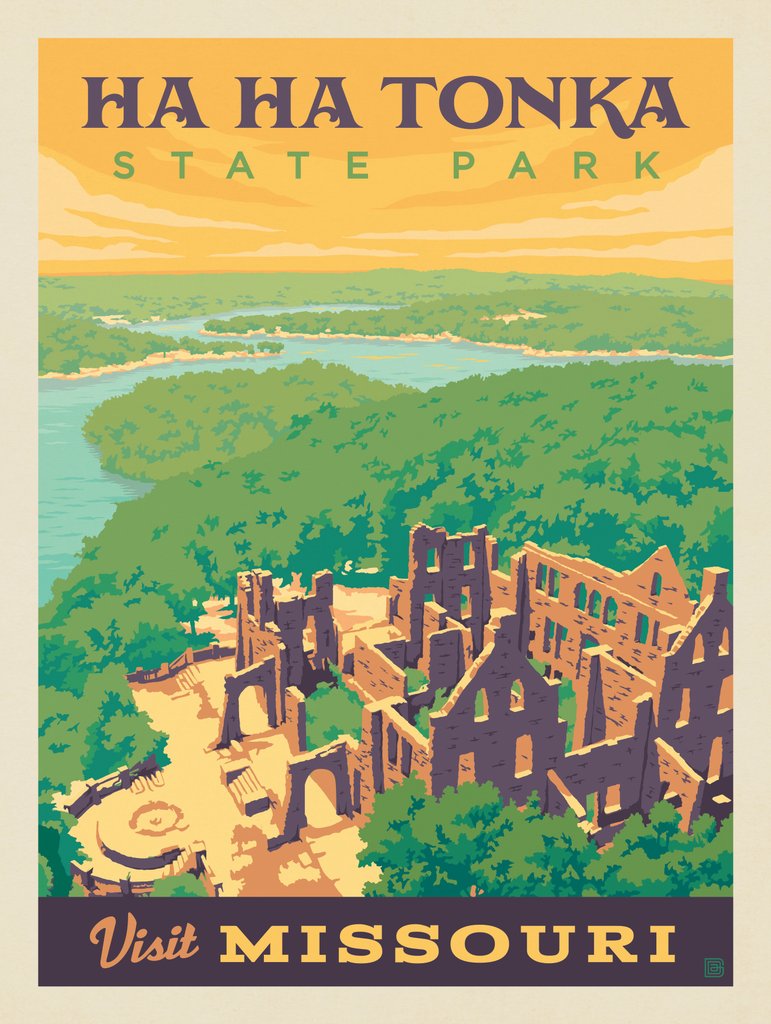 MO—Visit Missouri: Ha Ha Tonka State Park - Notecards - Artwork