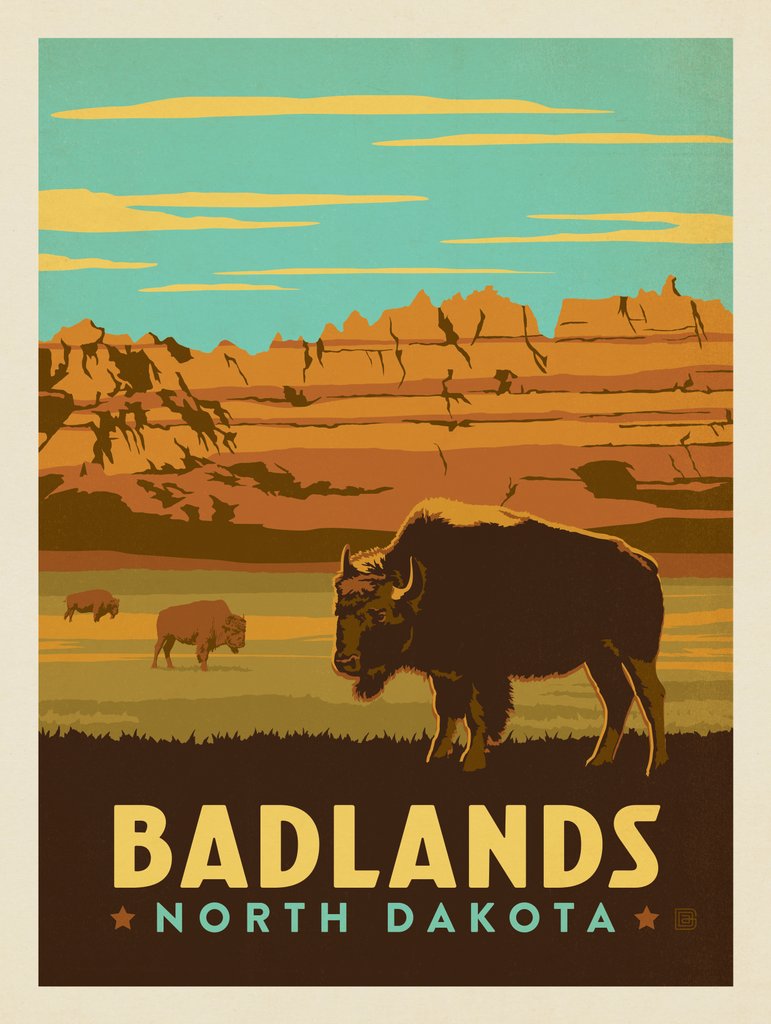 Badlands, North Dakota - Postcards - Artwork