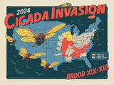 2024 Cicada Invasion Map - Art Print - Artwork