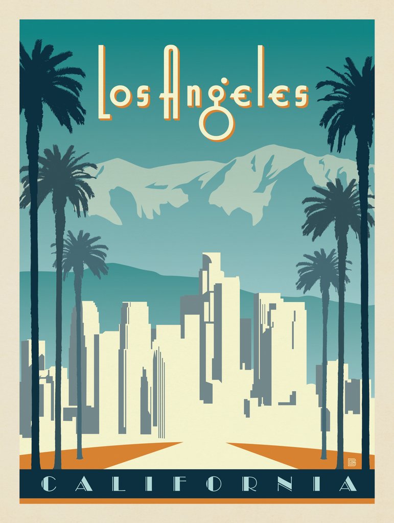 Los Angeles Skyline - Postcards - Artwork