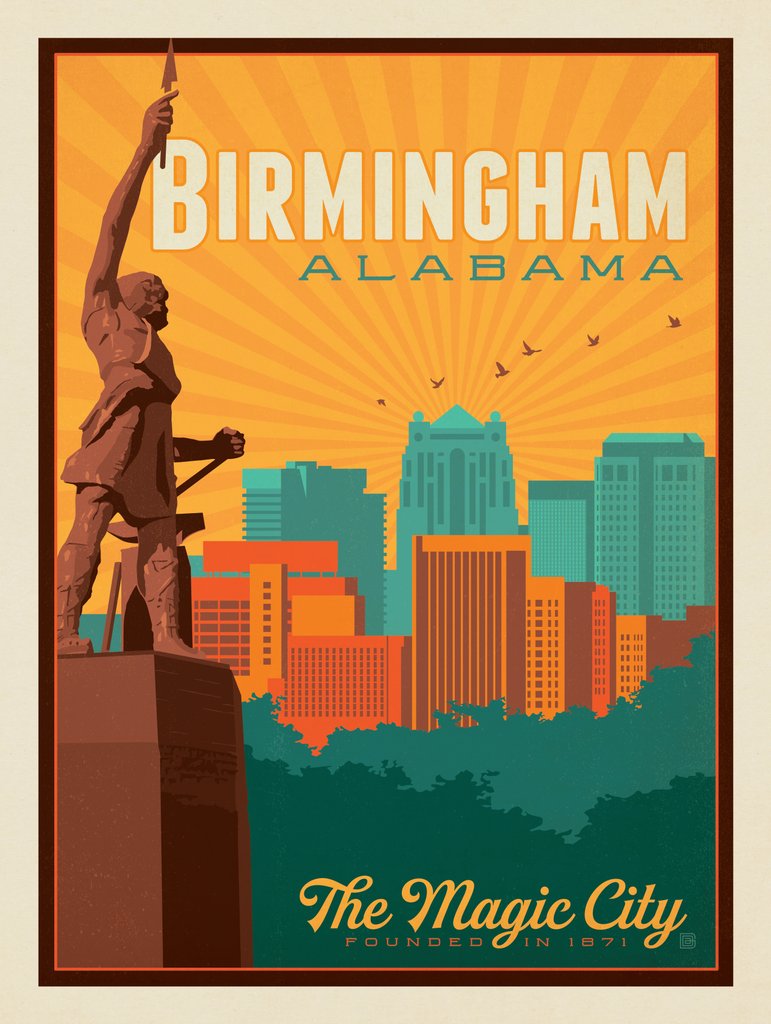 Birmingham, Alabama - Canvas - Artwork