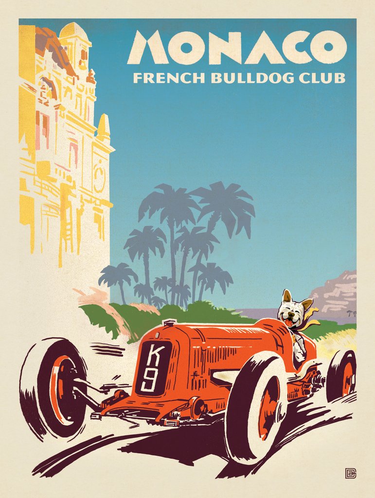 Monaco: French Bulldog Club - Postcards - Artwork