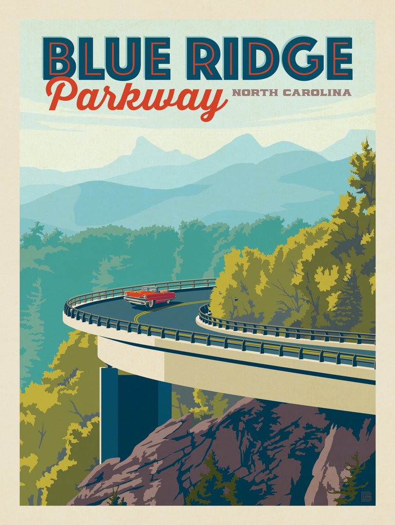Blue Ridge Parkway: Linn Cove Viaduct - Canvas - Artwork