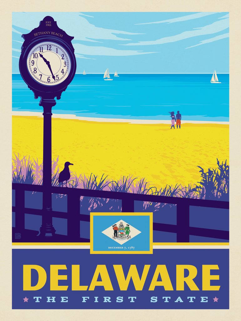 Delaware State Pride - Postcards - Artwork