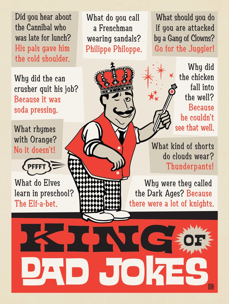 Dad Jokes: King Of Dad Jokes - Canvas - Artwork