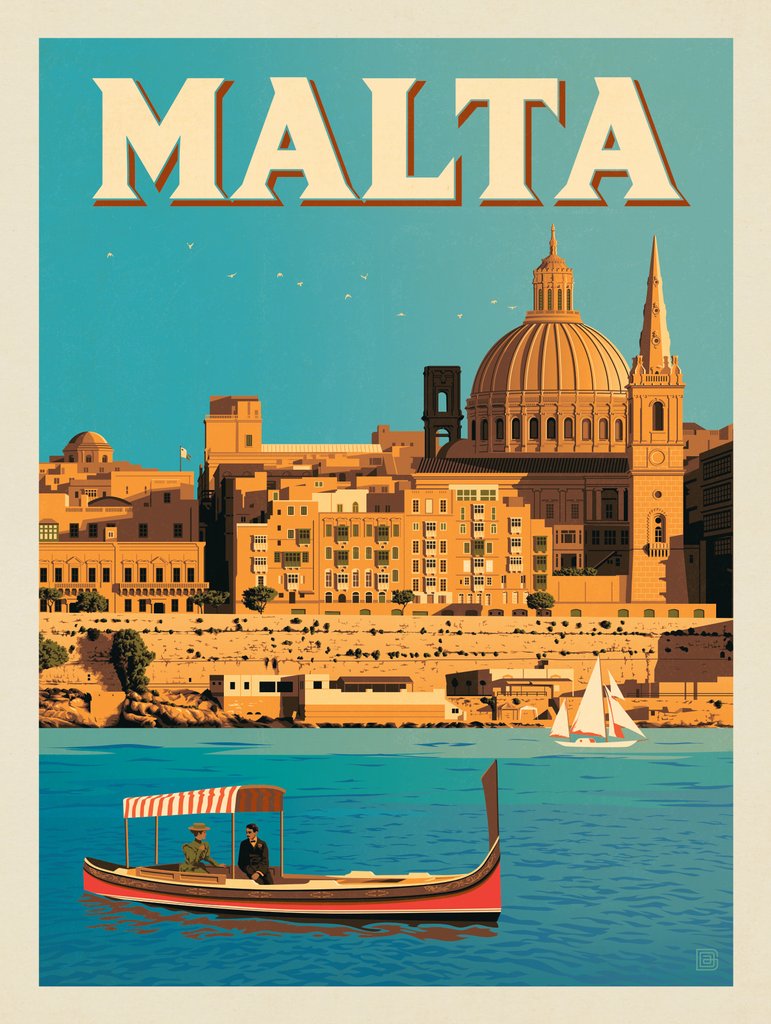 Malta - Metal Sign - Artwork
