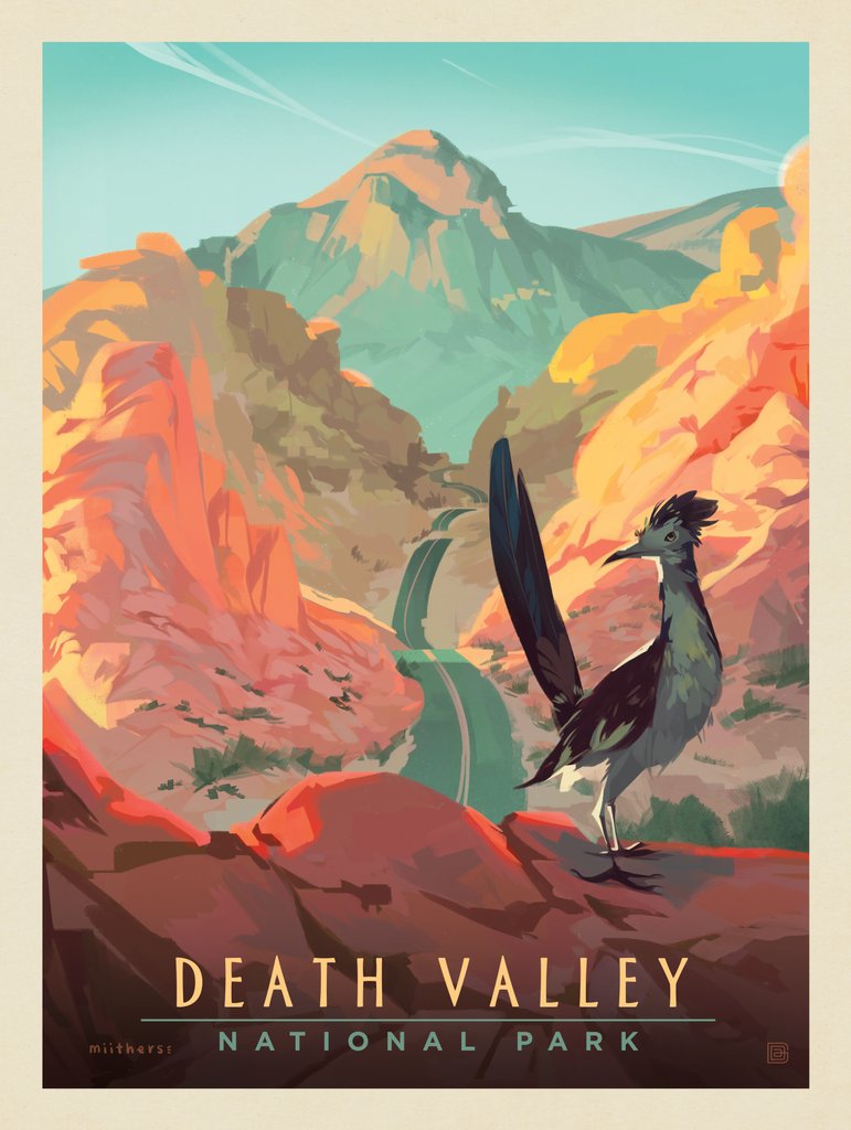 Death Valley National Park: Roadrunner Perch - Postcards - Artwork