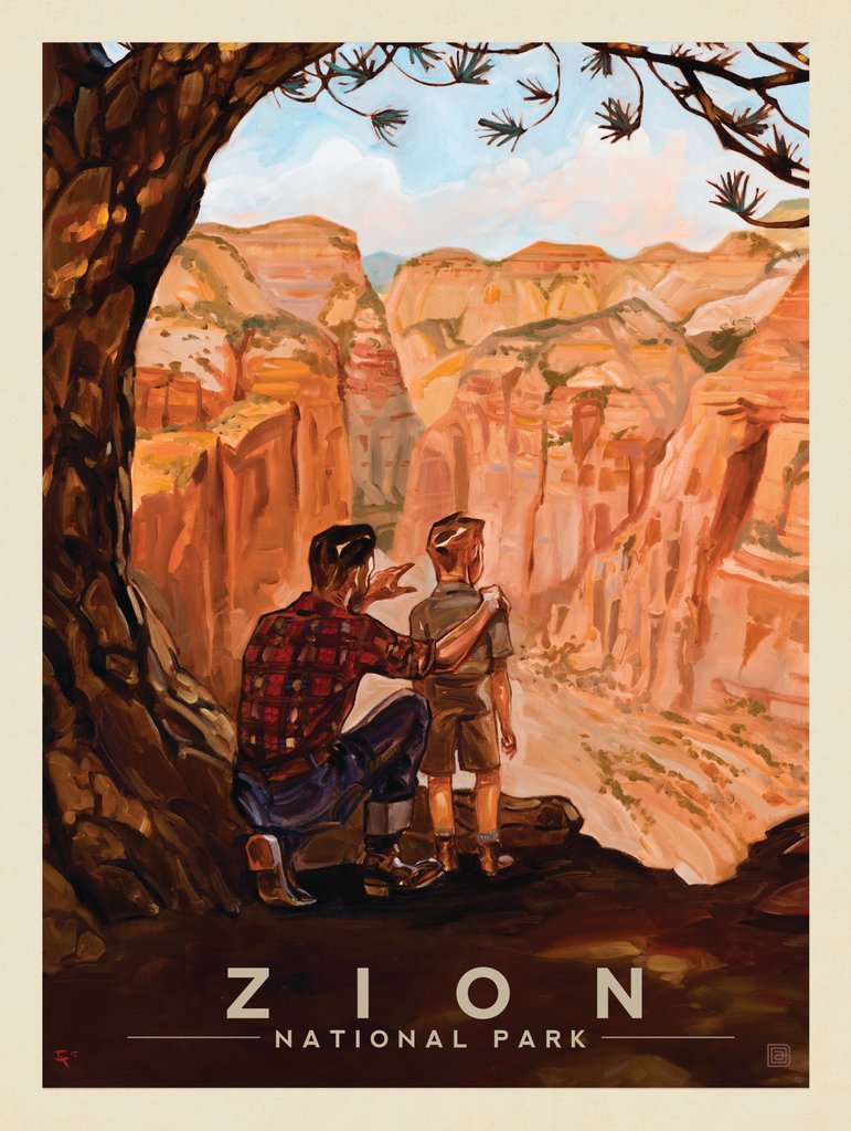 Zion National Park: View from the Top-KC - Postcards - Artwork
