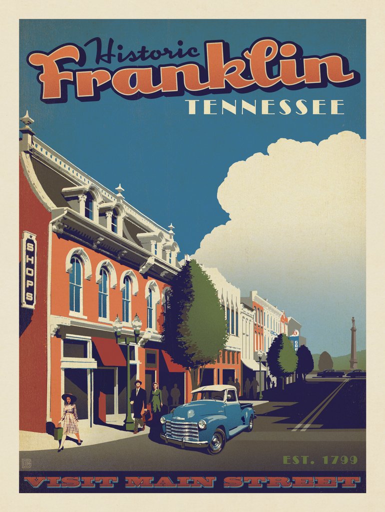 Franklin: Main Street - Postcards - Artwork
