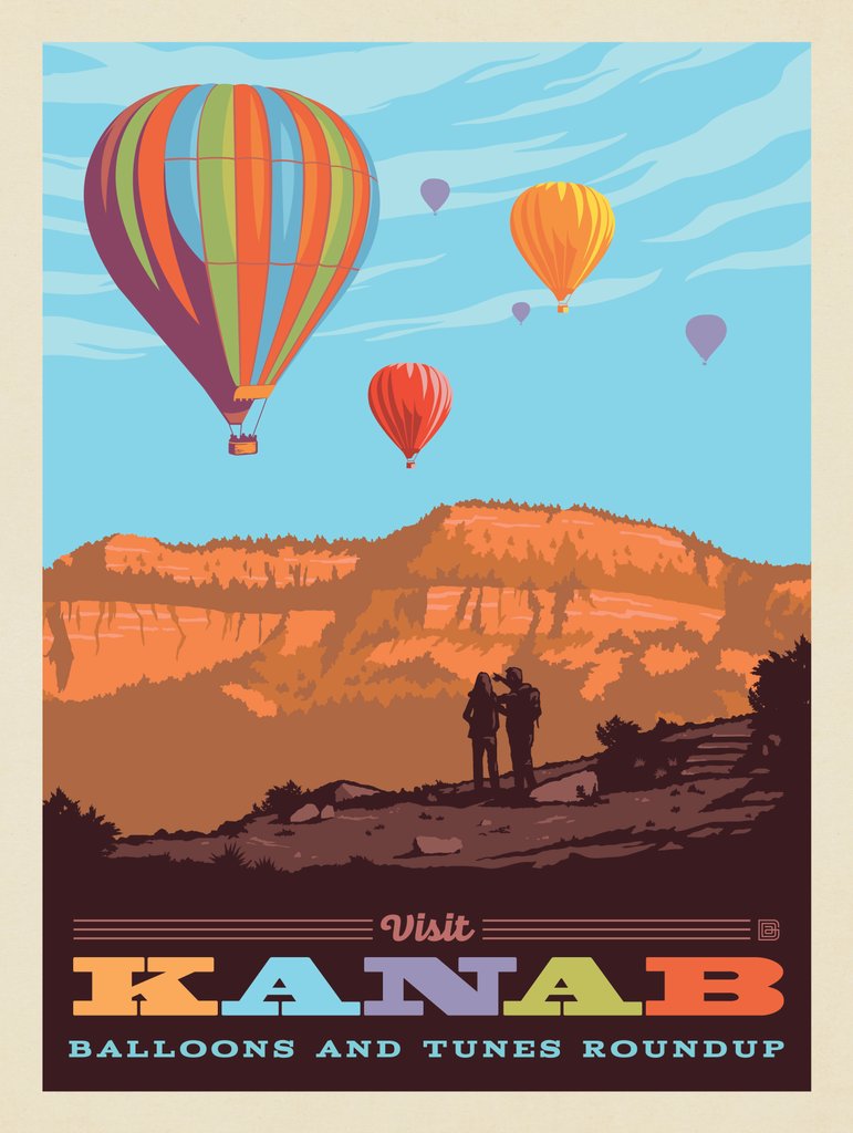 Kanab, Utah: Balloons And Tunes Roundup - Canvas - Artwork