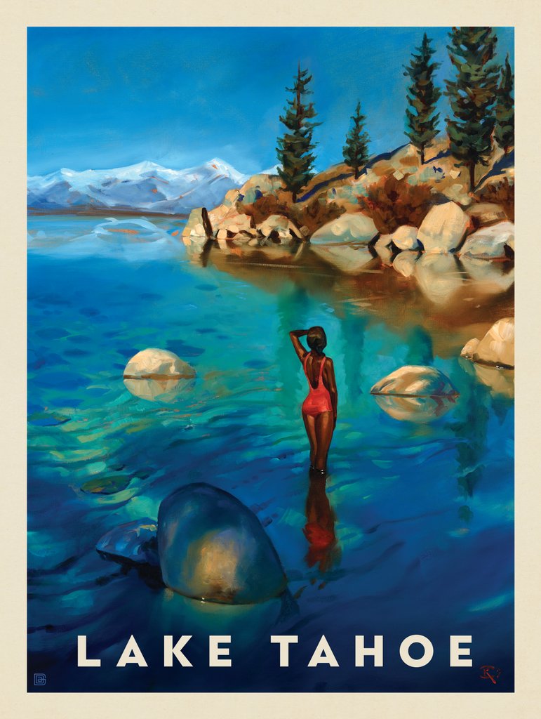 Lake Tahoe: Chilly Dipping - Art Print - Artwork