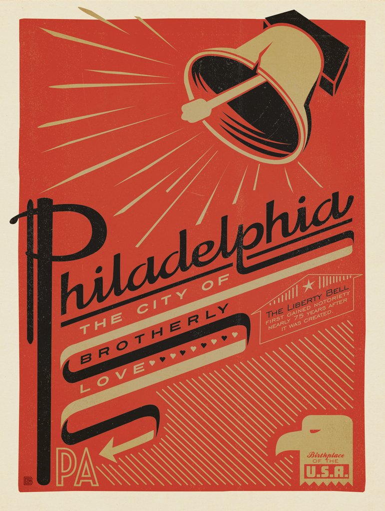 Philadelphia: Print Shop - Metal Sign - Artwork