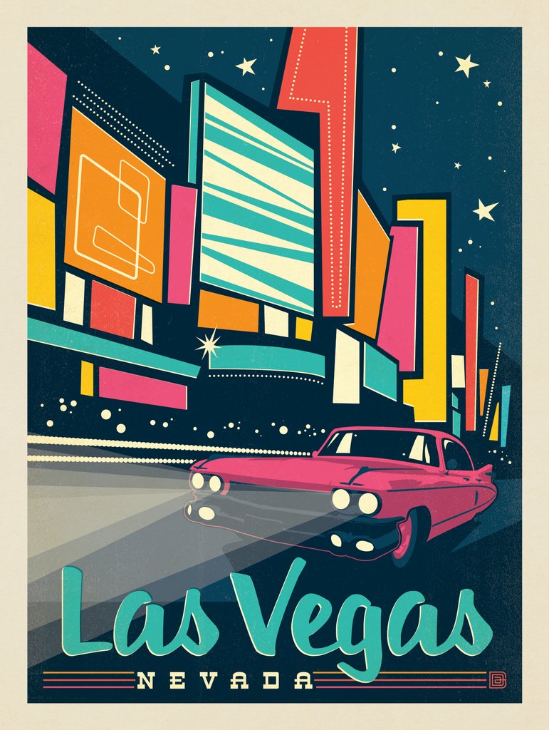 Las Vegas: Modern Print - Postcards - Artwork