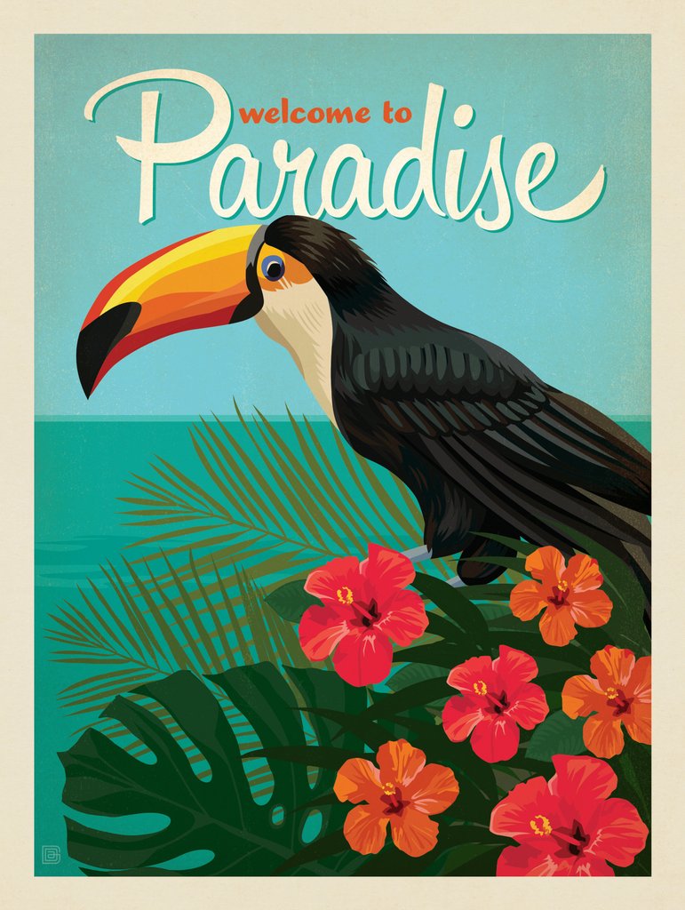 Welcome To Paradise: Toucan - Postcards - Artwork