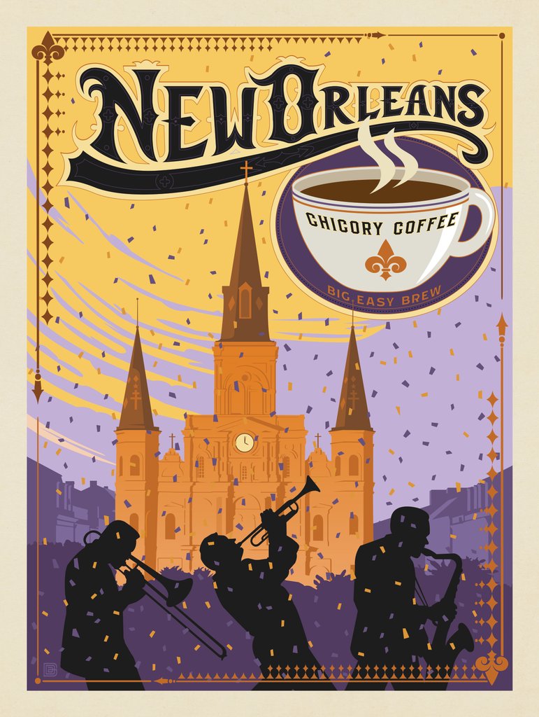 New Orleans: Chicory Coffee - Canvas - Artwork