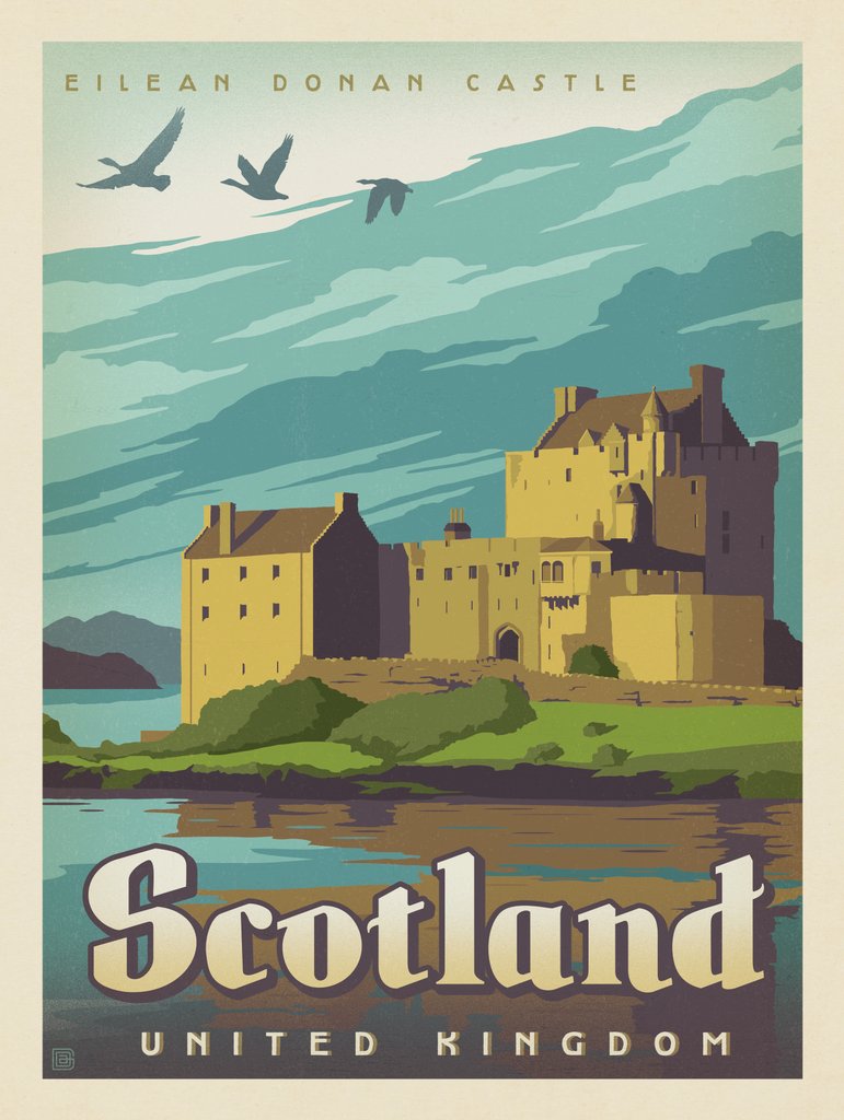 Scotland: Eilean Donan Castle - Metal Sign - Artwork