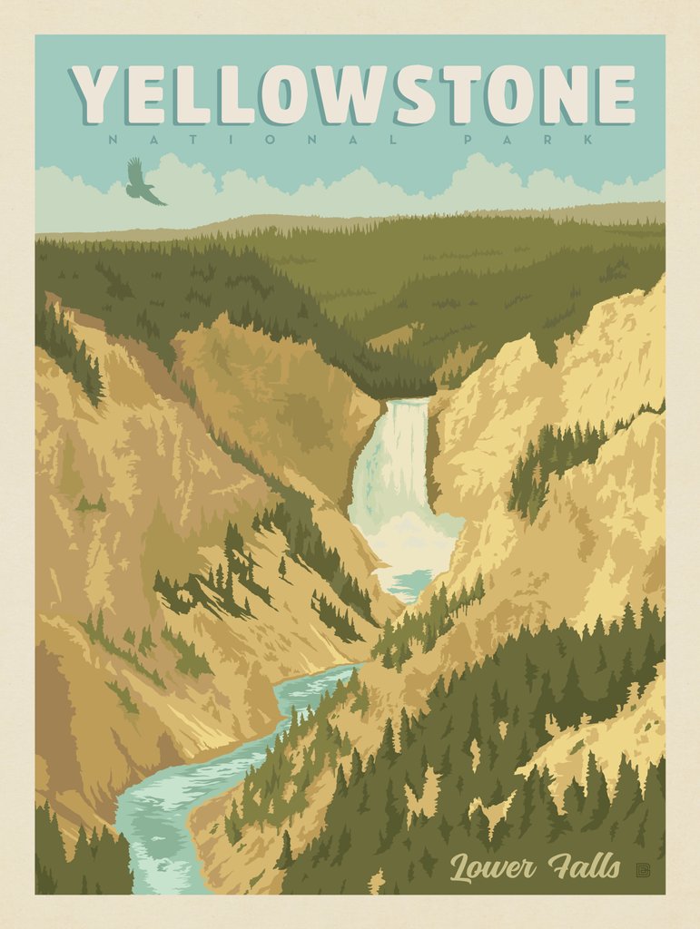 Yellowstone National Park: Grand Canyon of the Yellowstone - Art Print - Artwork