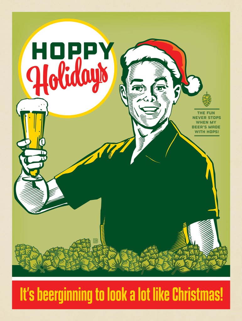 Hoppy Holidays (Beer Lover!) - Notecards - Artwork