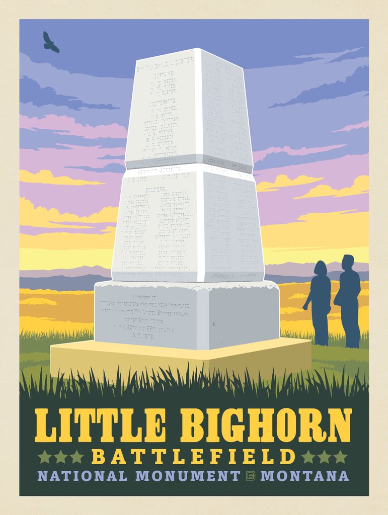 Little Bighorn Battlefield National Monument, Montana - Canvas - Artwork