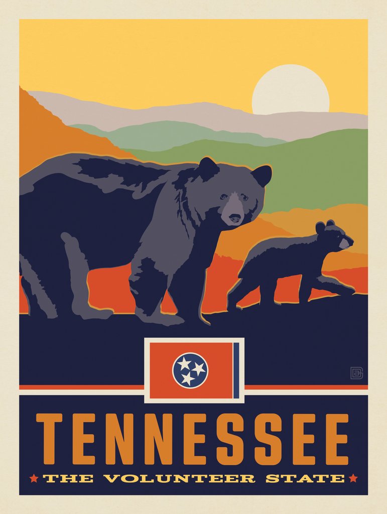 Tennessee State Pride (Black Bears) - Art Print - Artwork